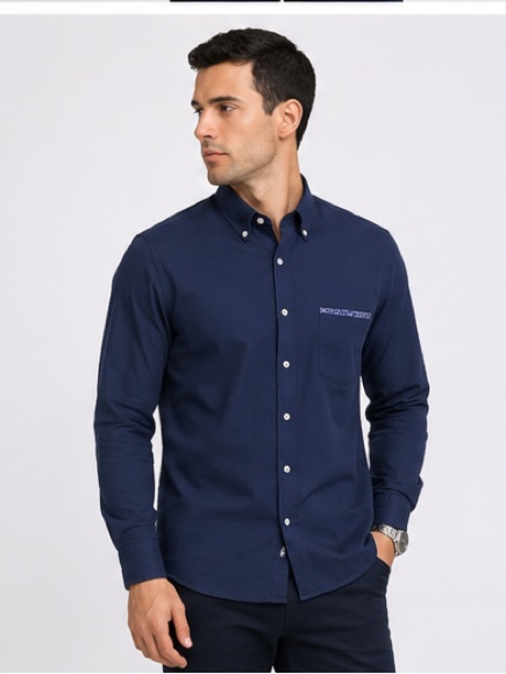 NWOT Black Label Navy Blue Button Down Men’s Shirt